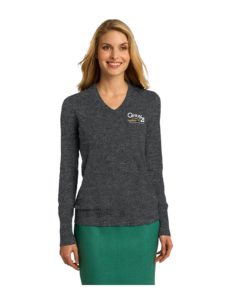 LSW285 VNeck Women's Sweater Charcoal Heather